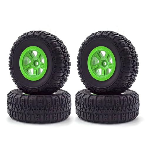 MANGRY 4 stücke Short Course Truck Off-Road Reifen 12mm Adapter Rad 1/10 RC Auto Slash Fit for Arrma senton for HuanQi 727 for Vkar 10SC for Hpi (Size : Green B) von MANGRY