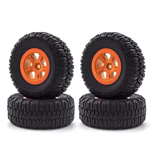 MANGRY 4 stücke Short Course Truck Off-Road Reifen 12mm Adapter Rad 1/10 RC Auto Slash Fit for Arrma senton for HuanQi 727 for Vkar 10SC for Hpi (Size : Orange B) von MANGRY