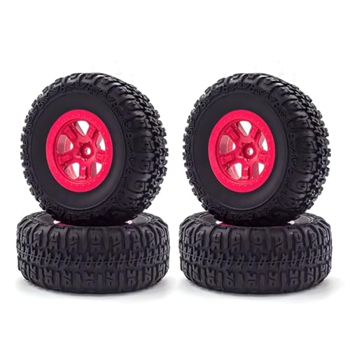 MANGRY 4 stücke Short Course Truck Off-Road Reifen 12mm Adapter Rad 1/10 RC Auto Slash Fit for Arrma senton for HuanQi 727 for Vkar 10SC for Hpi (Size : Red B) von MANGRY