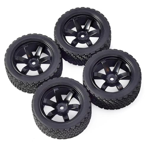 MANGRY 4PCS 12mm Hex 67mm RC Auto Reifen Felge 1/10 Fit for Rolly for HPI WR8 for HSP 94177 for WLtoys 1/14 144001 RC Auto RC Reifen (Size : 8006 701 Black) von MANGRY