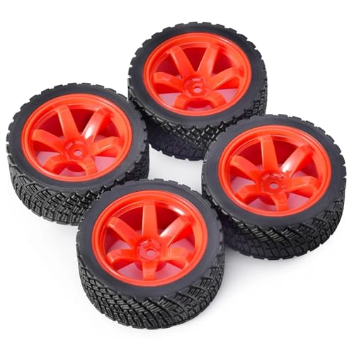 MANGRY 4PCS 12mm Hex 67mm RC Auto Reifen Felge 1/10 Fit for Rolly for HPI WR8 for HSP 94177 for WLtoys 1/14 144001 RC Auto RC Reifen (Size : 8006 704 red) von MANGRY