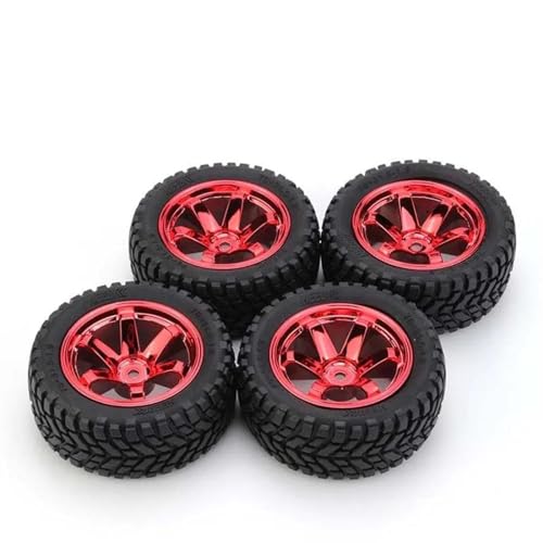 MANGRY 4PCS 75mm Rad Off Road 12mm Hex Bunte Felge Reifen 1/10 1/14 1/16 RC Racing Autos fit for Wltoys 144001 Traxxas Trx4 (Size : Q1420 707) von MANGRY