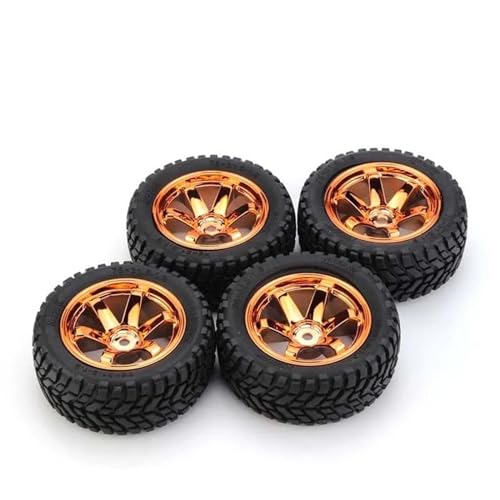 MANGRY 4PCS 75mm Rad Off Road 12mm Hex Bunte Felge Reifen 1/10 1/14 1/16 RC Racing Autos fit for Wltoys 144001 Traxxas Trx4 (Size : Q1420 709) von MANGRY
