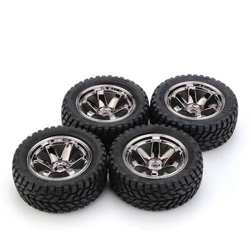 MANGRY 4PCS 75mm Rad Off Road 12mm Hex Bunte Felge Reifen 1/10 1/14 1/16 RC Racing Autos fit for Wltoys 144001 Traxxas Trx4 (Size : Q1420 710) von MANGRY
