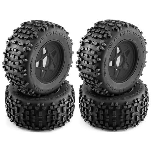 MANGRY 4Pcs 170Mm 1/7 1/8 Monster Stunt Truck Reifen 12Mm 14Mm 17Mm Rad Hex Fit for Traxxas Schlitten for Arrma for Kraton Outcast for Tamiya (Size : Nero) von MANGRY