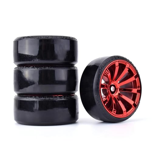 MANGRY 4Pcs Drift Auto Reifen Felge Harte Rad Reifen 1/10 RC Auto Fahrzeug Teil Fit for Traxxas for HSP for Tamiya for HPI for Kyosho On-Road Driften (Size : Tire 1085 606) von MANGRY
