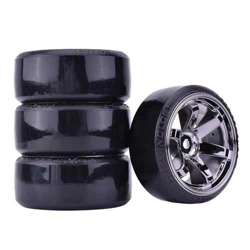 MANGRY 4Pcs Drift Auto Reifen Felge Harte Rad Reifen 1/10 RC Auto Fahrzeug Teil Fit for Traxxas for HSP for Tamiya for HPI for Kyosho On-Road Driften (Size : Tire 1085 710) von MANGRY
