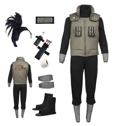 MANMICOS Anime Herren Shikamaru Cosplay Kostüme Grün Weste Halloween Anzug (XX-Large) von MANMICOS