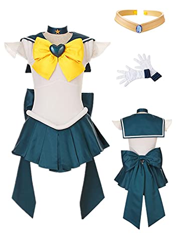 MANMICOS Anime Sailor Stars Sailor Uranus Cosplay Kostüm Tenoh Haruka Halloween Anzug, blau, 42 von MANMICOS