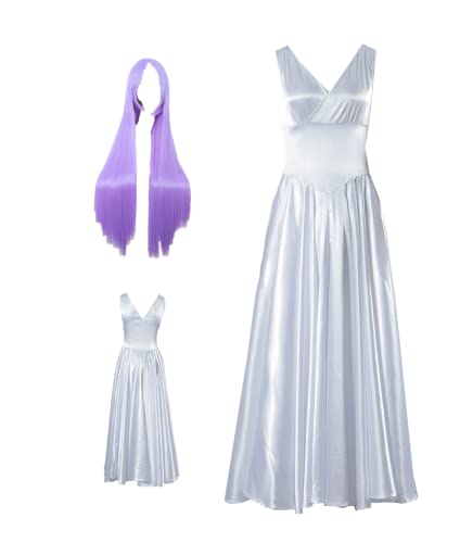 MANMICOS US-Größe Anime Damen Cosplay Kostüm Saint Seiya weißes Kleid Halloween Party Perücke, weiß, 50 MANMICOS US-Größe Anime Damen Cosplay Kostüm Saint Seiya weißes Kleid Halloween Party Perücke, weiß, 50 von MANMICOS