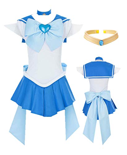 MANMICOS Sailor Moon Sailor Mercury Halloween Cosplay Kostüm Mercury Halloween Gr. 42, blau von MANMICOS