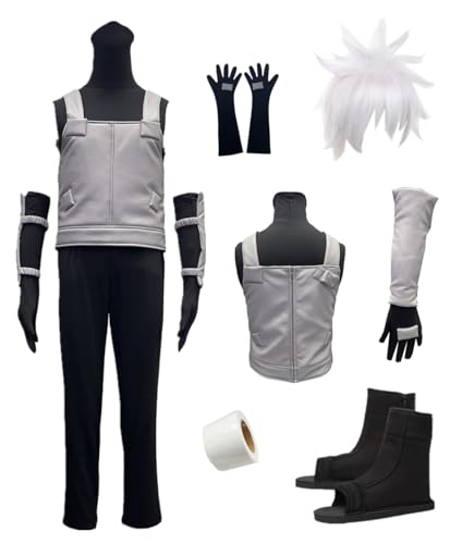 MANMICOS US-Größe, Comic-Kostüm für Herren, Cosplay-Kostüm, grau, PU-Weste, Halloweenanzug (Größe XL) von MANMICOS