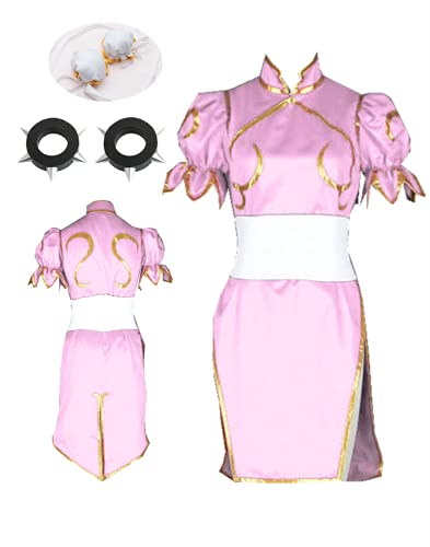 MANMICOS US-Größe Anime Chun Li Cosplay Kostüme Halloween Pink Cheongsam Damen Anzug, rose, 50 MANMICOS US-Größe Anime Chun Li Cosplay Kostüme Halloween Pink Cheongsam Damen Anzug, rose, 50 von MANMICOS