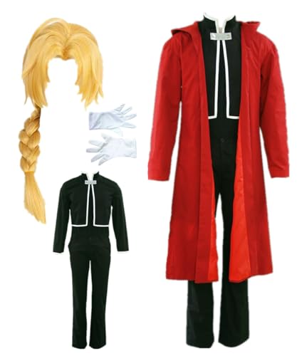 MANMICOS US-Größe Anime Edward Elric Cosplay Kostüm Blau Herren Kleidung Party Anzug (Größe XL) von MANMICOS