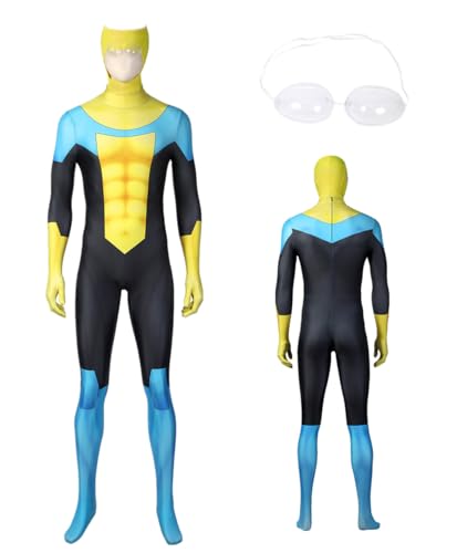 MANMICOS US-Größe Anime Grayson Cosplay Kostüm, gelber Body und Augenmaske, Anzug (XX-Large) von MANMICOS