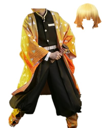 MANMICOS US-Größe Anime Herren Cosplay Kostüm Orange Umhang Party Anzug (XS) von MANMICOS