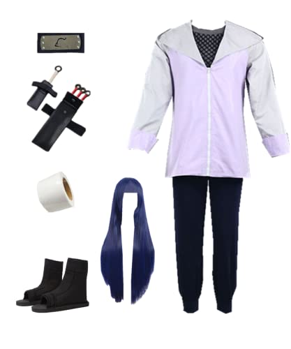 MANMICOS US Größe Anime Hyuga Hinata Cosplay Kostüm Halloween Damen Anzug (3X-Large) von MANMICOS