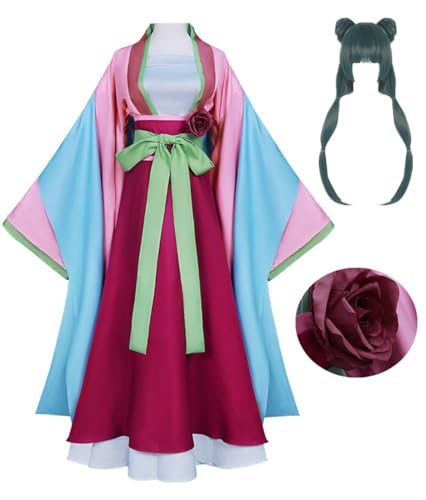 MANMICOS US-Größe Anime Maomao Cosplay Kostüm Damen Kimono-Rock Partyanzug (Rosa, M) von MANMICOS