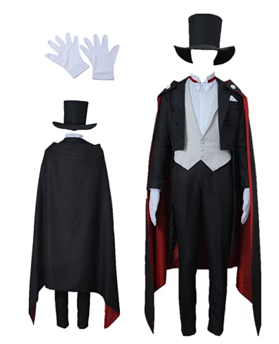 MANMICOS US-Größe Anime Sailor Chiba Mamoru Cosplay Kostüme Masked Man Smoking Hut Erwachsene Anzug, Schwarz , L MANMICOS US-Größe Anime Sailor Chiba Mamoru Cosplay Kostüme Masked Man Smoking Hut Erwachsene Anzug, Schwarz , L von MANMICOS