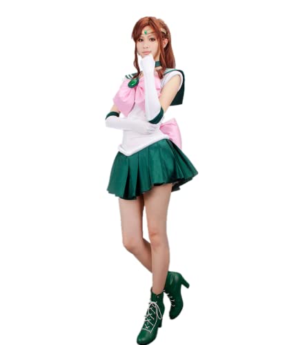 MANMICOS US-Größe Anime Sailor Jupiter Cosplay Kostüm Kino Makoto Halloween Frauen Rock Anzug (XS) von MANMICOS
