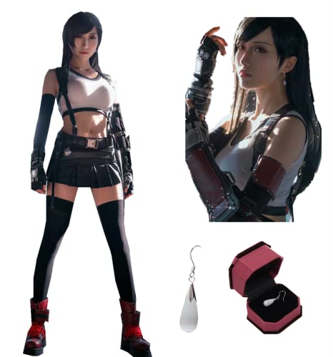 MANMICOS US-Größe Anime Tifa Lockhart Cosplay Kostüm Remake tifa Halloween Anzug (groß) von MANMICOS