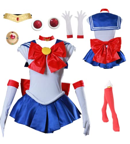 MANMICOS US-Größe Anime für Damen, Cosplay-Kostüm, Mädchen, Halloween, Rock, Perücke (3XL) von MANMICOS