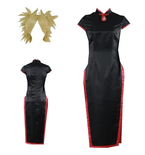 US-Größe Anime Damen Cosplay Kostüm Schwarz Cheongsam Halloween Anzug (Medium) von MANMICOS