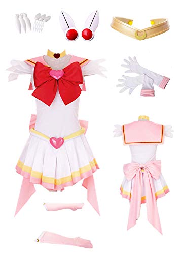 US-Größe Anime Sailor Chibi Mond Cosplay Halloween Kostüm Kleine Lady Chibiusa Halloween Anzug, rose, 38 von MANMICOS