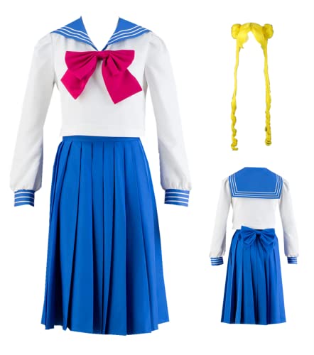 Usagi Tsukino Cosplay-Kostüm, US-Größe, Kristall, Schuluniform, Damen, Matrosenanzug, blau, 50 Usagi Tsukino Cosplay-Kostüm, US-Größe, Kristall, Schuluniform, Damen, Matrosenanzug, blau, 50 von MANMICOS