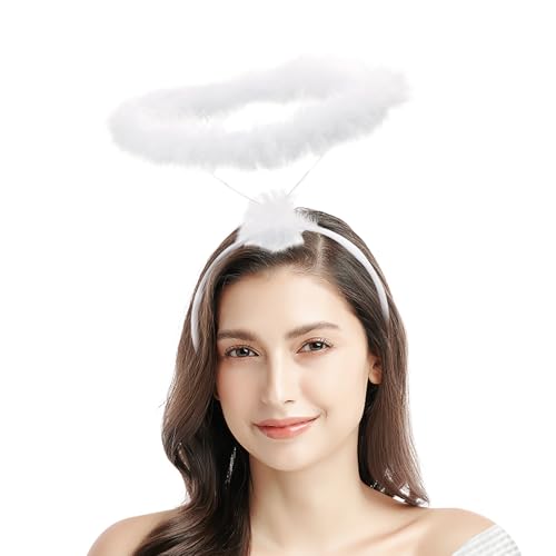 Haarreif Heiligenschein Weiß,Haarreifen Engel,Engel Halo Stirnband,Halloween Accessoire für Damen & Herren als Ergänzung zum Engelskostüm Karneval und Fasching Halloween Masquerade Party Requisiten von MAOSHYMS