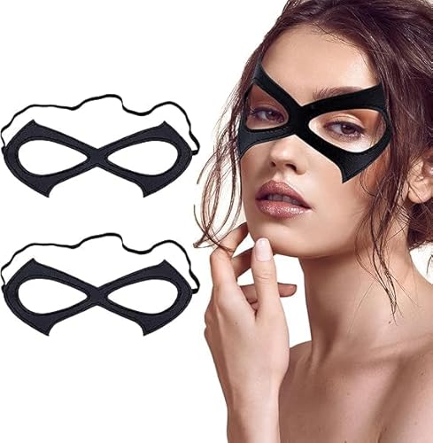 Halloween Masken Damen Catwomen Masken für Kostüm Maske Damen Katzenmaske für Halloween Cosplay (Schwarz 2) von MAOSHYMS