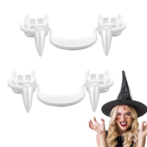 Vampir Zähne,Kinder Vampirzähne, Einziehbare Vampir Zähne, Halloween Vampir Zähne,für Kinder Erwachsene Halloween Fasching Party (Weiß C) von MAOSHYMS