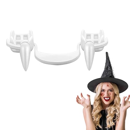 Vampir Zähne,Kinder Vampirzähne, Einziehbare Vampir Zähne, Halloween Vampir Zähne,für Kinder Erwachsene Halloween Fasching Party (Weiß D) von MAOSHYMS