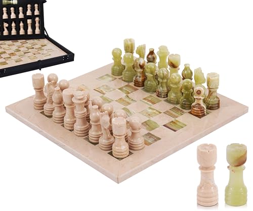 Marble Chess Set 30.5 cm Inches Verona & Green Handmade Chess Sets for Adults - Marble Board Game for Family with Storage Box & 2 Extra Queen, Ideal Travel Chess Set & Home Decor Marble Chess Set 30.5 cm Inches Verona & Green Handmade Chess Sets for Adults - Marble Board Game for Family with Storage Box & 2 Extra Queen, Ideal Travel Chess Set & Home Decor von MARBLE RANGE