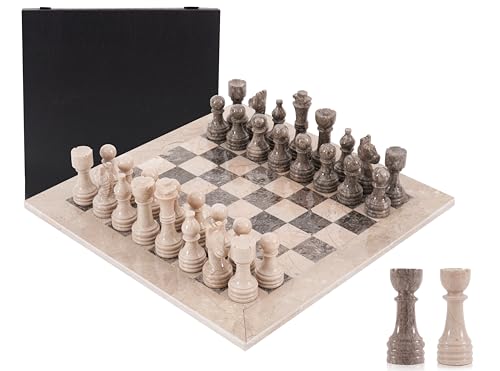 Marble Chess Set 38.1 cm Inches Verona and Oceanic Handmade Chess Sets for Adults - Marble Board Game for Family with Storage Box & 2 Extra Queen, Ideal Travel Chess Set & Home Decor Marble Chess Set 38.1 cm Inches Verona and Oceanic Handmade Chess Sets for Adults - Marble Board Game for Family with Storage Box & 2 Extra Queen, Ideal Travel Chess Set & Home Decor von MARBLE RANGE