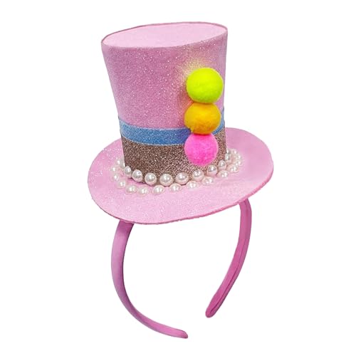 MARCBUSE Elastisches Haar-Accessoire für kleine Mädchen, Zylinder, Stirnbänder mit glitzernden Pailletten, für Kindergeburtstage, Partys und Versammlungen von MARCBUSE