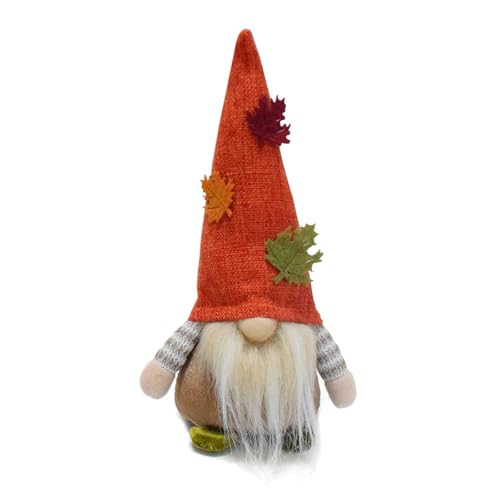 MARCBUSE Saisonale Herbst-Zwerge, Plüschpuppe, handgefertigter Stoff, Herbstblatt, inspiriert, Dekoration für Kaminsims, Bücherregale, Zwerge, Puppe, Heimdekoration von MARCBUSE