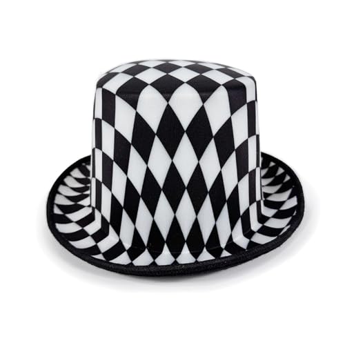 MARCBUSE Unisex Ofenrohrhut Schachbrett Vintage Zylinderhut Bühnenshow Zubehör für Bühnenkünstler Kariert Schachbrett Mode von MARCBUSE