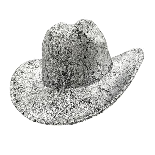 MARCBUSE Westernhut aus PU-Leder mit Retro-Textur, Unisex, Kostüm-Requisiten, Westernhut für Rollenspiele, Veranstaltungen, Maskeraden, Fedoras von MARCBUSE