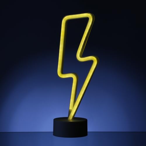 MARELIDA LED Neon Figur Blitz Neonlicht Neon Schild Dekolampe Batteriebetrieben USB (Flash) von MARELIDA