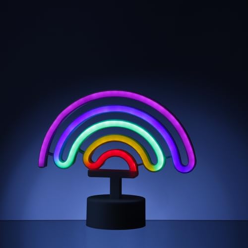 MARELIDA LED NEON Figur Neon Schild Regenbogen Neonlicht Dekolampe Leuchtfigur für Bar und Party Nachtlicht Batteriebetrieb oder USB (Regenbogen) von MARELIDA