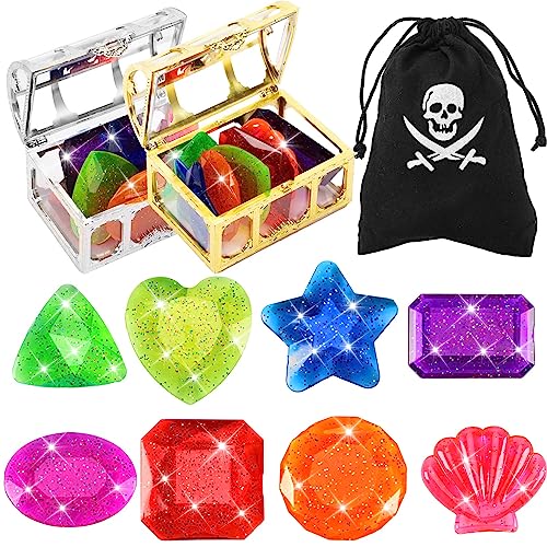 MARFOREVER 18 Stück große Tauch-Edelstein-Pool-Spielzeuge – 16 bunte sinkende Tauch-Edelsteine, Unterwasser-Kristalle, Schwimmbad-Spielzeug mit 2 Schatztruhen, Piraten-Boxen, Sommerparty, Geschenk MARFOREVER 18 Stück große Tauch-Edelstein-Pool-Spielzeuge – 16 bunte sinkende Tauch-Edelsteine, Unterwasser-Kristalle, Schwimmbad-Spielzeug mit 2 Schatztruhen, Piraten-Boxen, Sommerparty, Geschenk von MARFOREVER