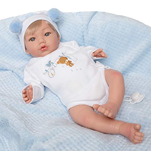 MARÍA JESÚS Reborn Baby Silikon Vinyl Reborn Puppe 2kg und Head Drop Effekt Reborn Baby Junge dekoriert mit Rötungen Falten Lebensechte babypuppen Reborn Babys Reborn Babypuppen von MARÍA JESÚS