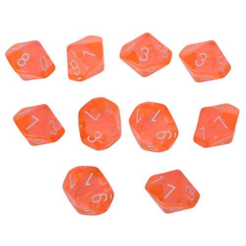 MARKELL 10 Stück der D10 De a 10 für Tischspiele, Board, transparent, orange MARKELL 10 Stück der D10 De a 10 für Tischspiele, Board, transparent, orange von MARKELL