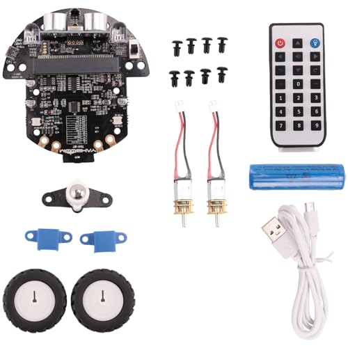 MARKELL Programmierbares Roboter-Set basierend auf Microbit V2 und V1 für die Erziehung in MINT-Codierung, mit wiederaufladbarem (A) von MARKELL