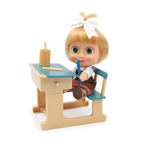 MASHA & THE BEAR - Playset Klasse und Puppe Masha Höhe 12 cm, Schulklasse mit Zaubertafel und Zubehör, Puppe der Serie Mascha und der Bär, für Kinder ab 3 Jahren MASHA & THE BEAR - Playset Klasse und Puppe Masha Höhe 12 cm, Schulklasse mit Zaubertafel und Zubehör, Puppe der Serie Mascha und der Bär, für Kinder ab 3 Jahren von MASHA & THE BEAR