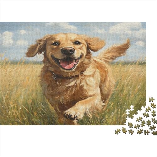 Golden Retriever Puzzle 1000 Teile Puzzle Für Erwachsene Und Kinder Ab 14 Jahren Puzzel 1000pcs (75x50cm) von MASHAUNIE