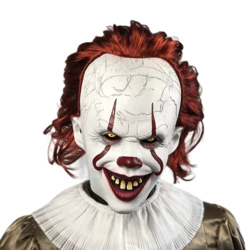 MASINIES Horror Clown Maske Halloween Gruselige Joker Maske Halloween Cosplay Kostüm Clown Maske Requisiten König Maske (#1) von MASINIES