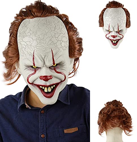 MASINIES Horror Clown Maske Halloween Gruselige Joker Maske Halloween Cosplay Kostüm Clown Maske Requisiten König Maske (#2) von MASINIES