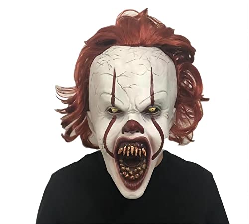 MASINIES Horror Clown Maske Halloween Gruselige Joker Maske Halloween Cosplay Kostüm Clown Maske Requisiten König Maske (#3) von MASINIES